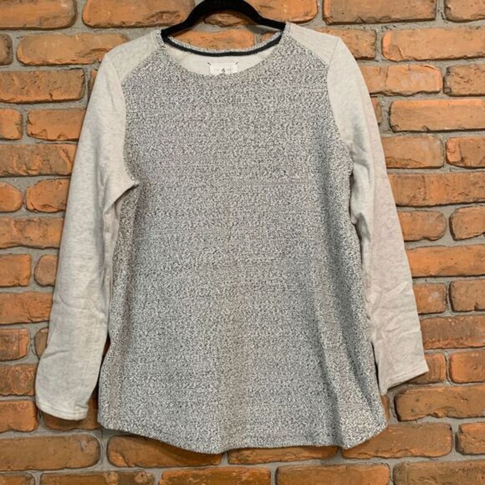 Lou & Grey Maternity Sweatshirt Women's Size Medium Gray Textured Front Pullover